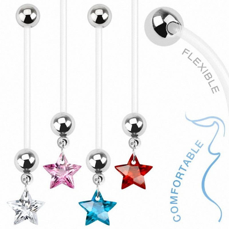 gravidez Crystal Star Piercing