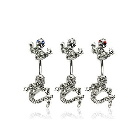 Piercing salamandra com olhos de cristal