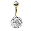 Piercing umbigo Swarovski branco