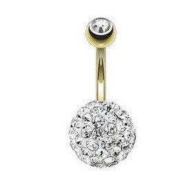 Piercing umbigo Swarovski branco