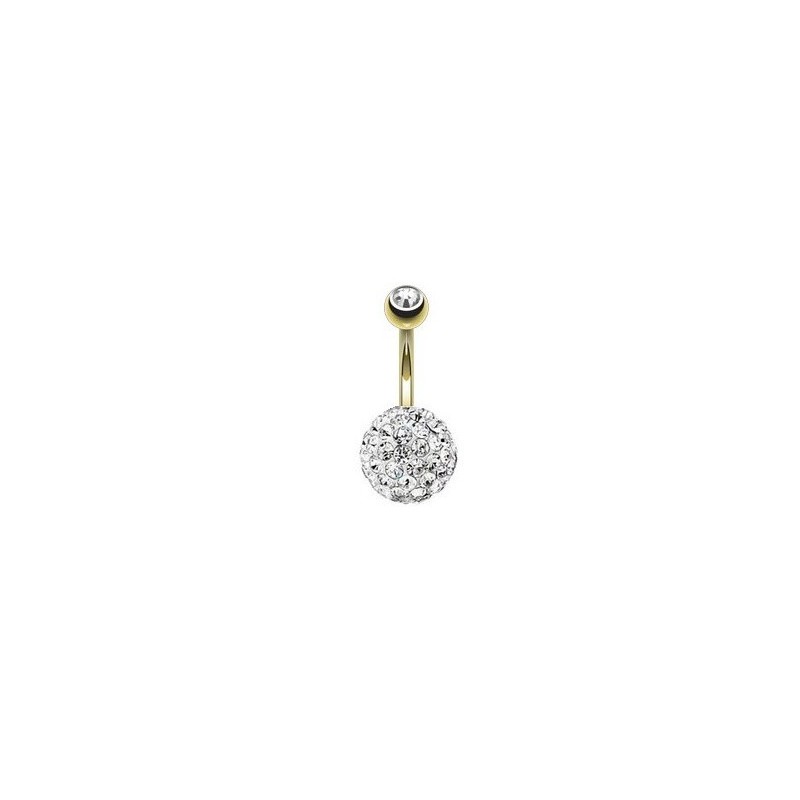 Piercing umbigo Swarovski branco